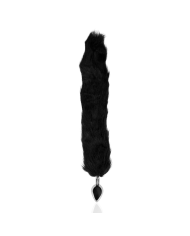 Fox Tail with Metal Butt Plug - Black