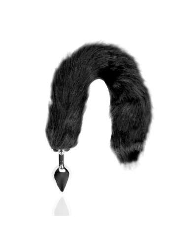 Fox Tail with Metal Butt Plug - Black