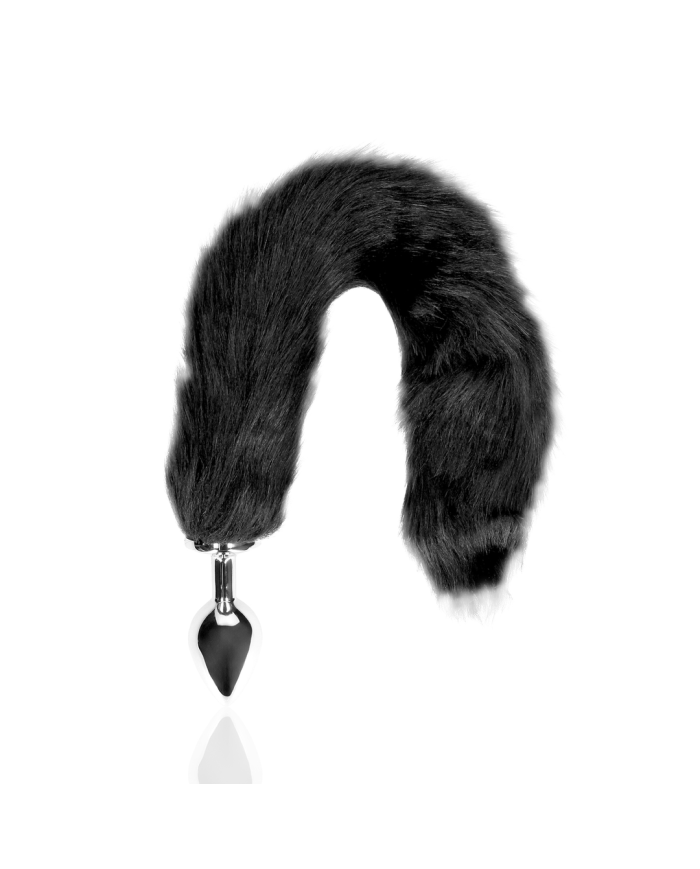 Fox Tail with Metal Butt Plug - Black