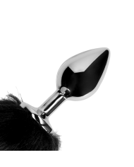 Fox Tail with Metal Butt Plug - Black