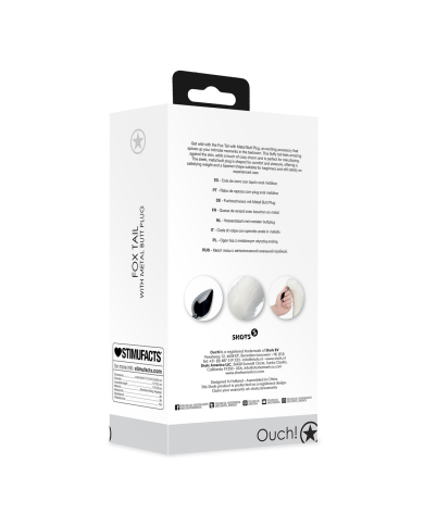 Fox Tail with Metal Butt Plug - White