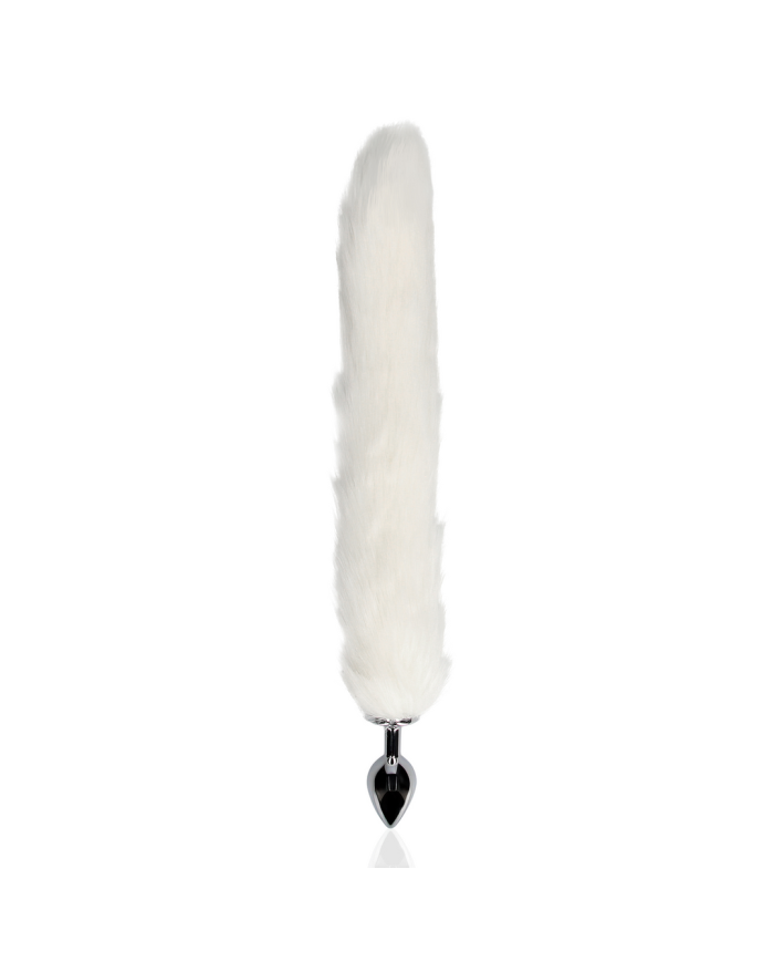 Fox Tail with Metal Butt Plug - White