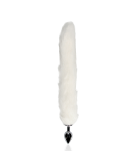 Fox Tail with Metal Butt Plug - White