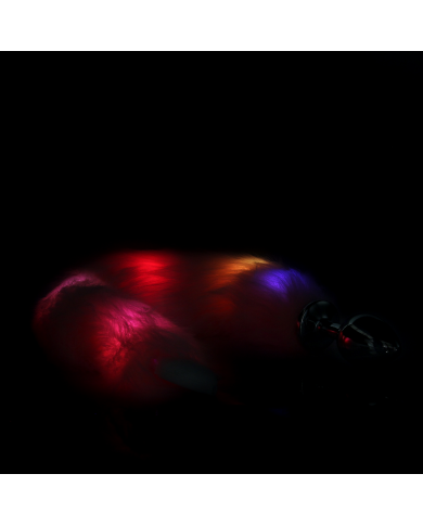 Light-up Fox Tail with Metal Butt Plug - Pink