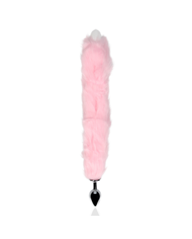 Light-up Fox Tail with Metal Butt Plug - Pink