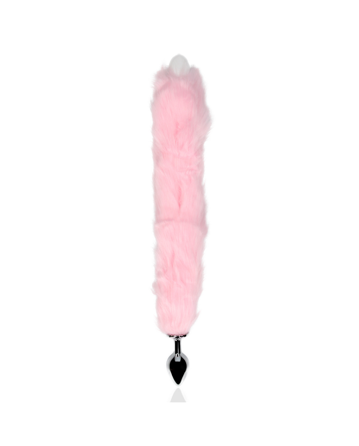 Light-up Fox Tail with Metal Butt Plug - Pink