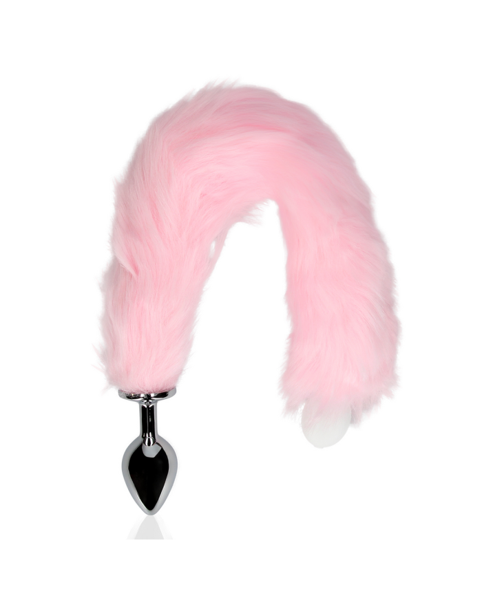 Light-up Fox Tail with Metal Butt Plug - Pink