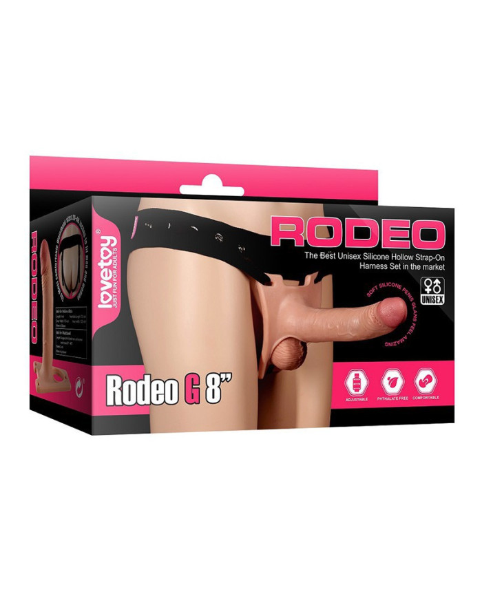 LoveToy - Strap-On Harness met Dildo 8    20 cm - Nude