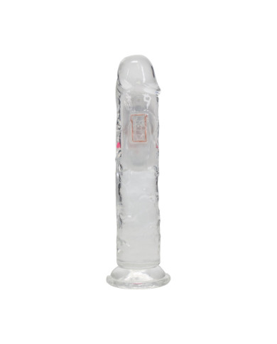 LED Vibrating Straight Cock - 7   18 cm - Transparent