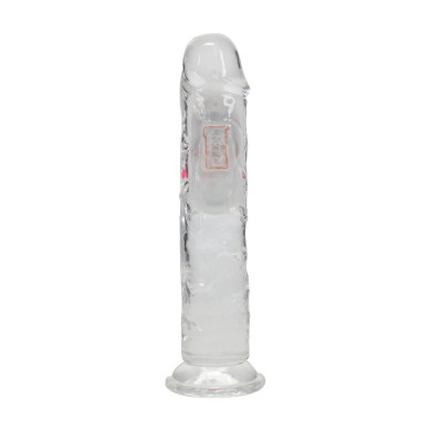 LED Vibrating Straight Cock - 7   18 cm - Transparent