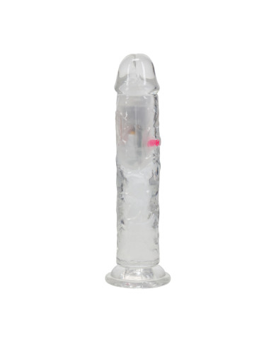 LED Vibrating Straight Cock - 7   18 cm - Transparent