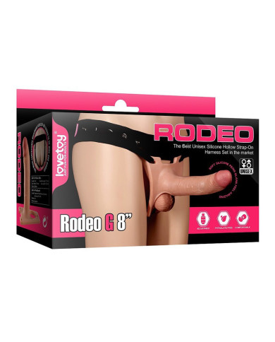 LoveToy - Strap-On Harness met Dildo 8    20 cm - Nude