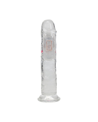 LED Vibrating Straight Cock - 7   18 cm - Transparent