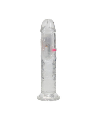 LED Vibrating Straight Cock - 7   18 cm - Transparent