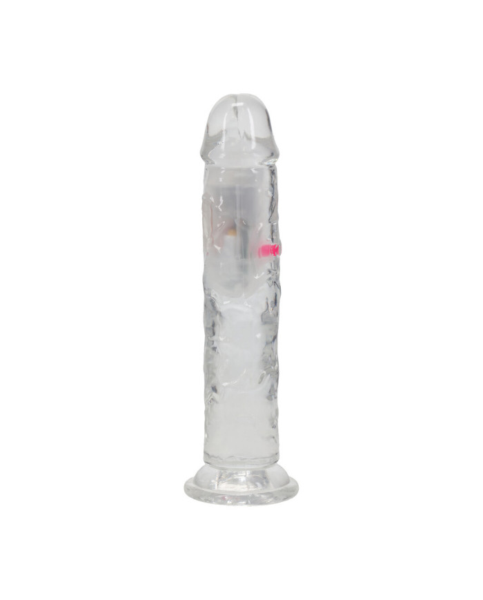 LED Vibrating Straight Cock - 7   18 cm - Transparent