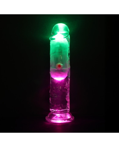 LED Vibrating Straight Cock - 6   15 cm - Transparent