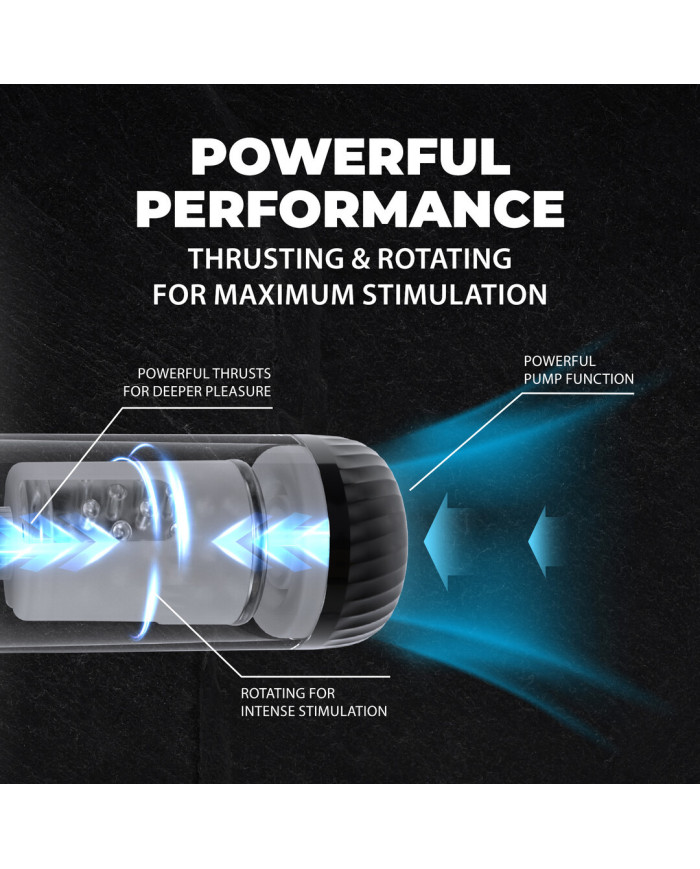 StrokeMate - Suction Rotation and Thrusting Masturbator Pump - Black