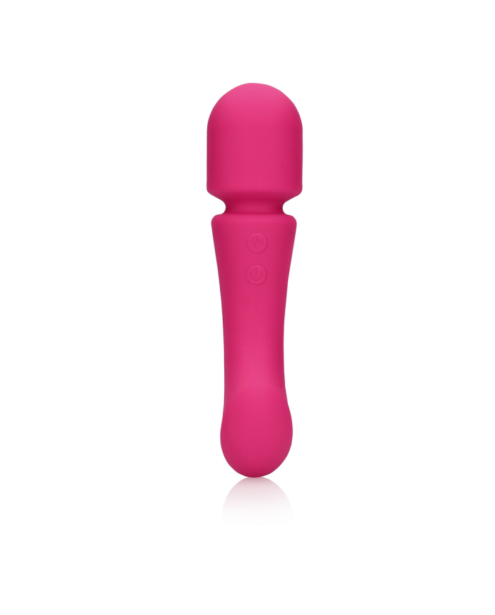 Ultra Soft Silicone Double-Sided Wand Vibrator - Prestone Pink