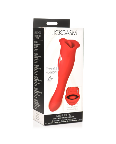 Kiss and Tell Pro - Dual-Ended Kissing Vibrator - Red