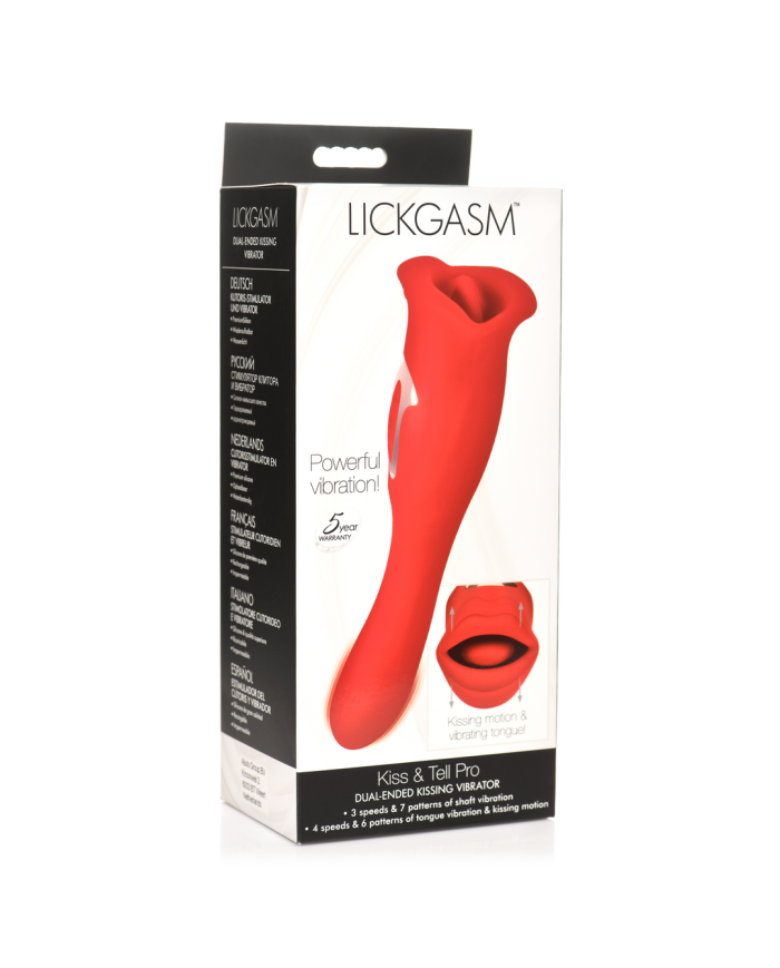 Kiss and Tell Pro - Dual-Ended Kissing Vibrator - Red
