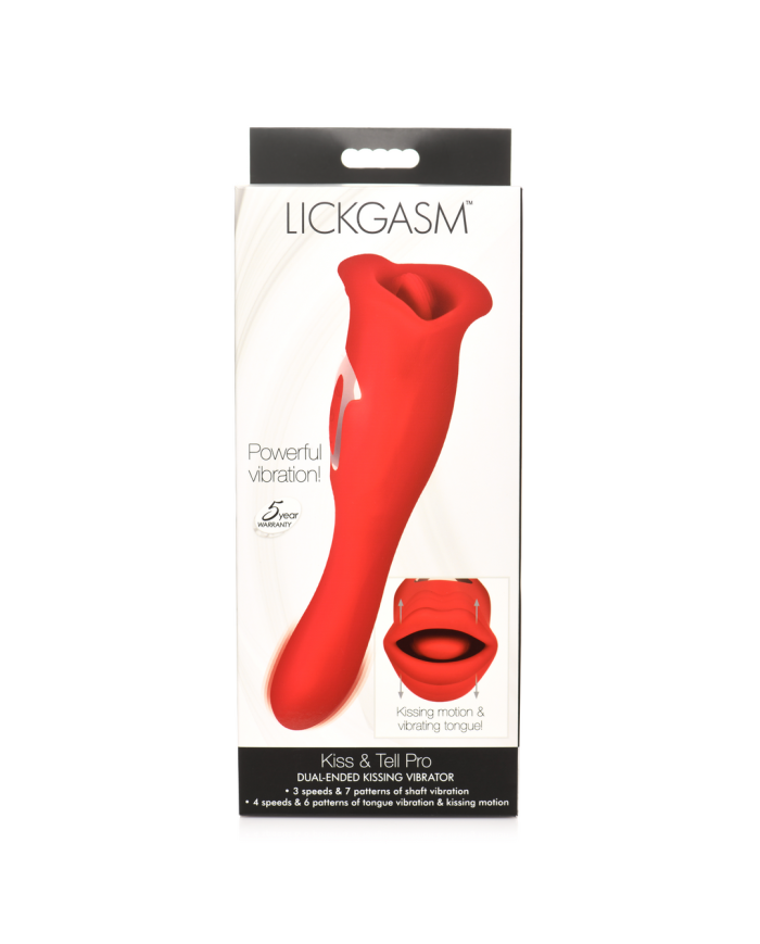 Kiss and Tell Pro - Dual-Ended Kissing Vibrator - Red