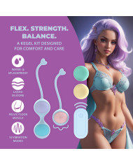 Vibrating and 5 Weight Interchangeable Kegel Kit with Remote Control - Purple