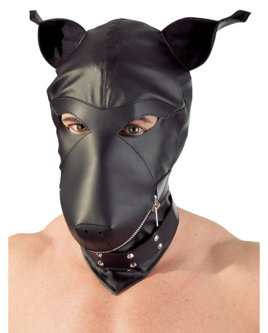 Imitation leather dog mask