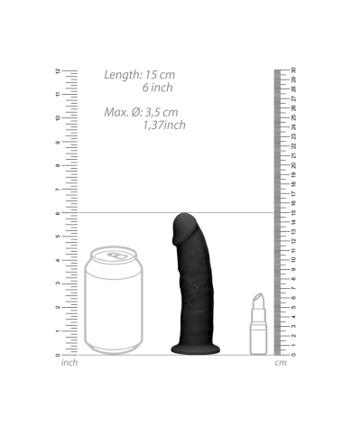 Silicone Dildo without Balls - 6   15 cm