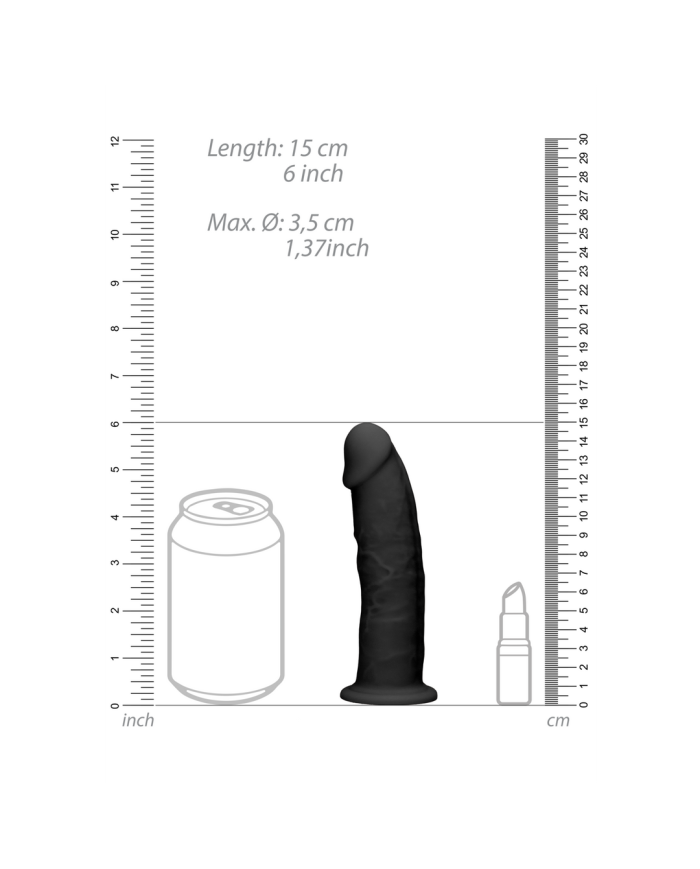 Silicone Dildo without Balls - 6   15 cm