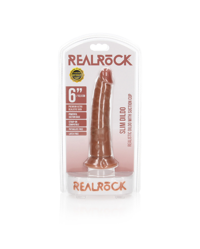 Slim Realistic Dildo with Suction Cup - 6   15,5 cm