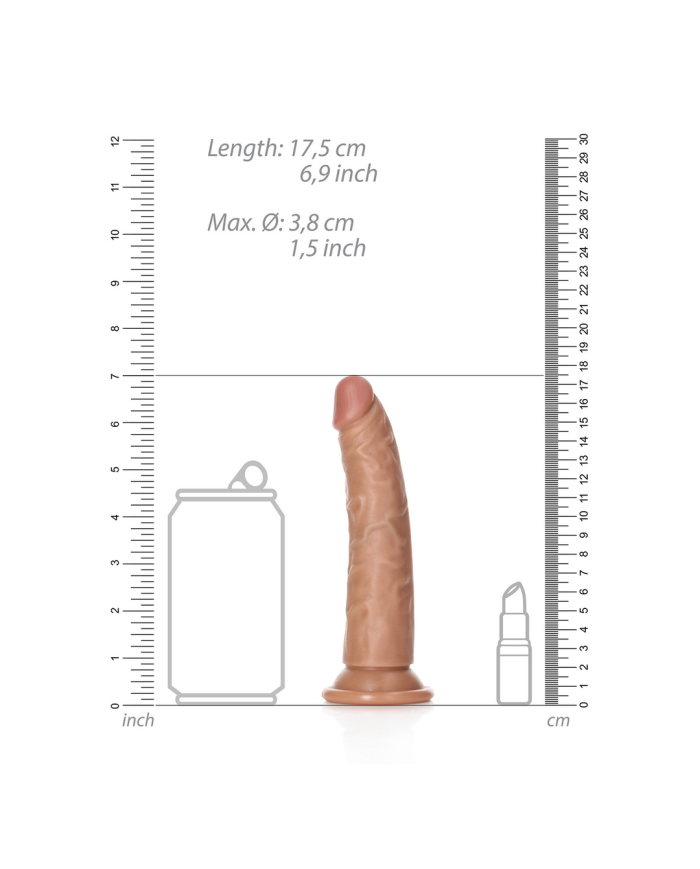 Slim Realistic Dildo with Suction Cup - 6   15,5 cm
