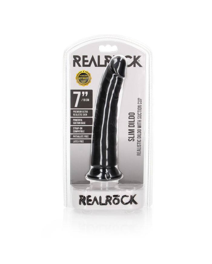Slim Realistic Dildo with Suction Cup - 7   18 cm