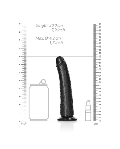 Slim Realistic Dildo with Suction Cup - 7   18 cm