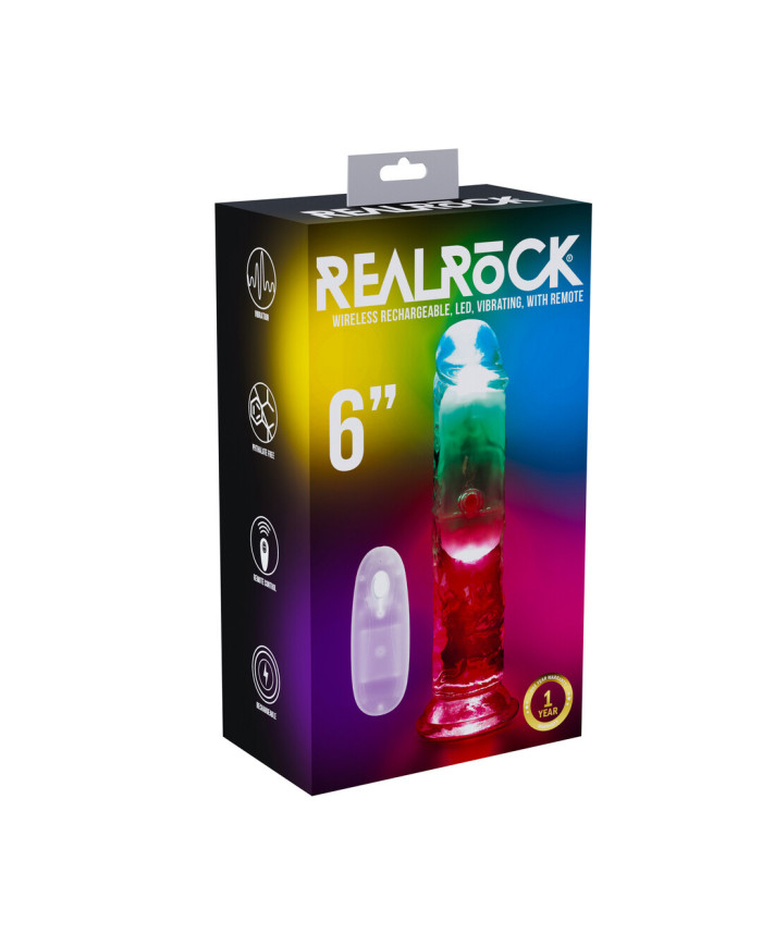 LED Vibrating Straight Cock - 6   15 cm - Transparent