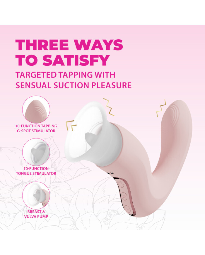 CallaLily - G-Spot Tap Vulva Breast Suction and Tongue Stimulator - Pink
