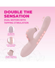 Andria - G-Spot Vibrating and Tap Clit Stimulator with LED - Pink