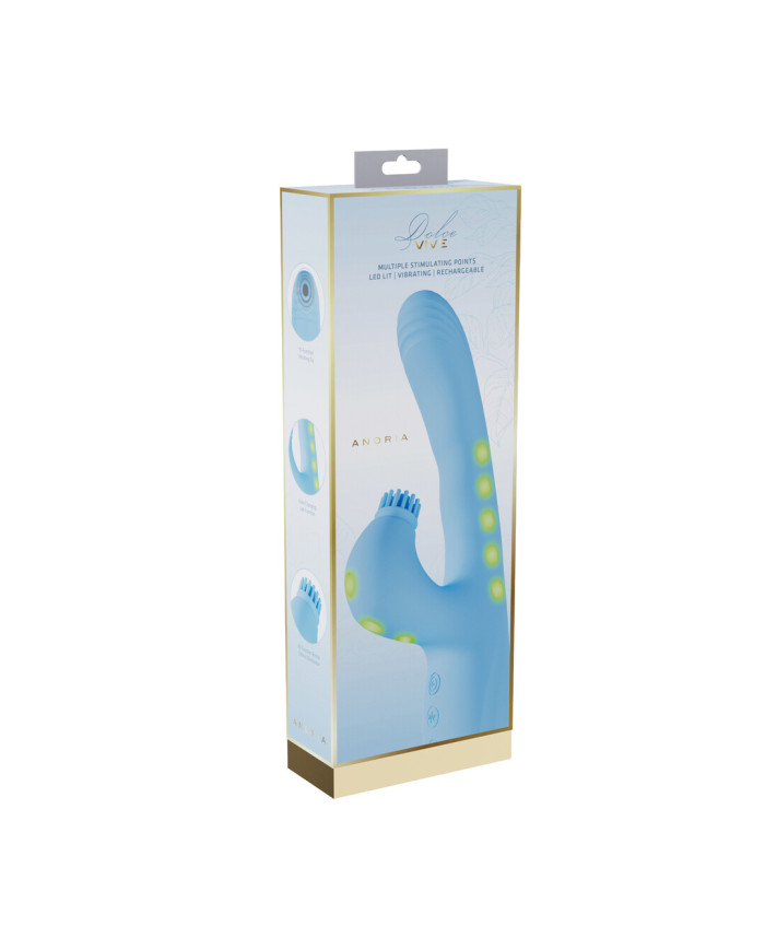Andria - G-Spot Vibrating and Tap Clit Stimulator with LED - Blue