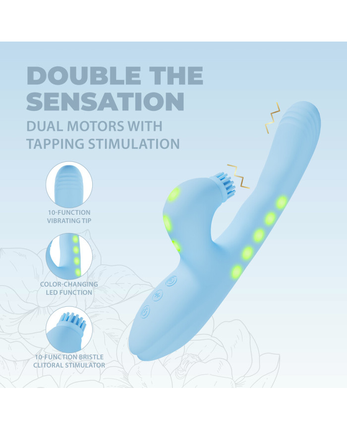 Andria - G-Spot Vibrating and Tap Clit Stimulator with LED - Blue
