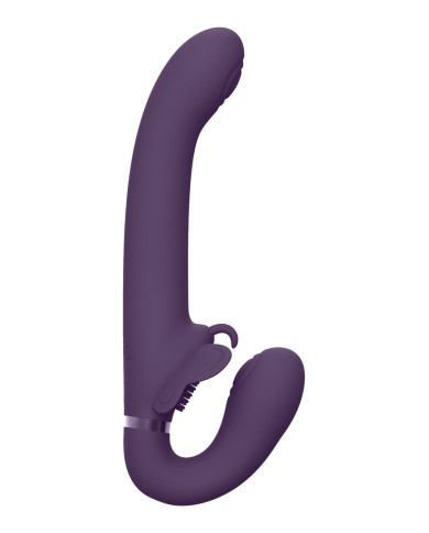Satu - Pulse-Wave and Vibrating Strapless Strapon - Purple
