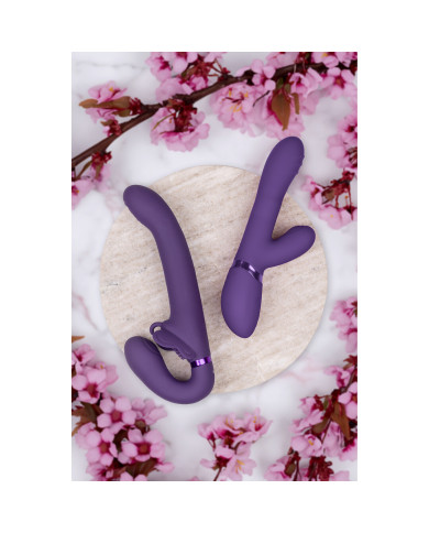 Satu - Pulse-Wave and Vibrating Strapless Strapon - Purple