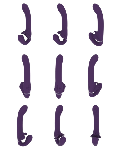 Satu - Pulse-Wave and Vibrating Strapless Strapon - Purple