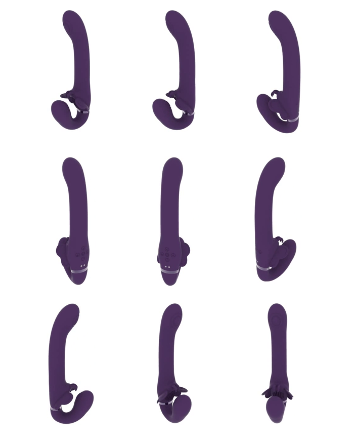Satu - Pulse-Wave and Vibrating Strapless Strapon - Purple