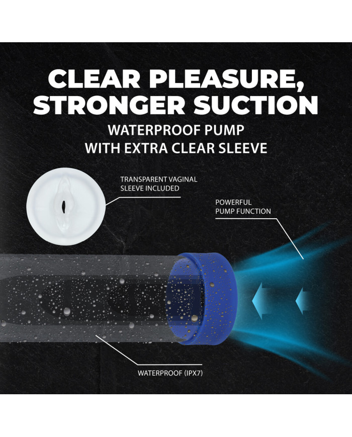 Engage - Automatic Waterproof Penis Pump and Masturbator - Metallic Blue
