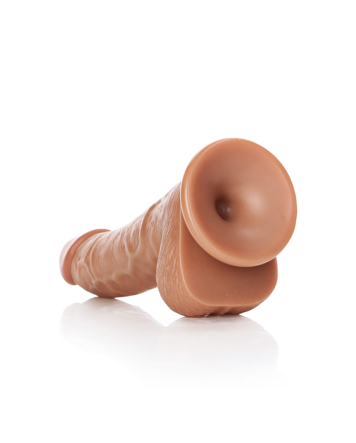 Curved Realistic Dildo with Balls and Suction Cup - 6   15,5 cm