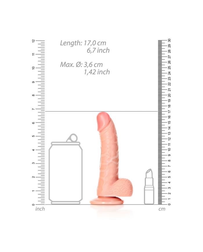 Curved Realistic Dildo with Balls and Suction Cup - 6   15,5 cm