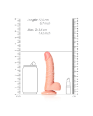 Curved Realistic Dildo with Balls and Suction Cup - 6   15,5 cm