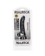 Curved Realistic Dildo with Balls and Suction Cup - 6   15,5 cm