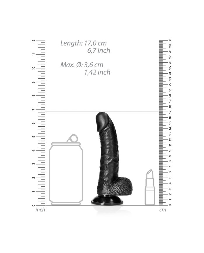 Curved Realistic Dildo with Balls and Suction Cup - 6   15,5 cm