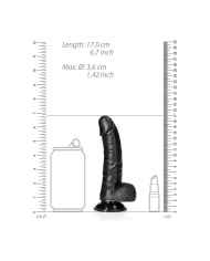 Curved Realistic Dildo with Balls and Suction Cup - 6   15,5 cm
