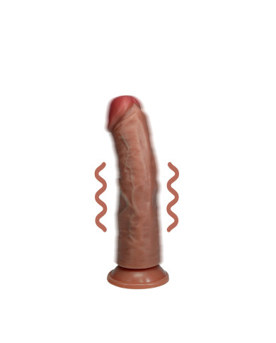 Vibrating Regular Curved Cock - 6   15,5 cm - Tan